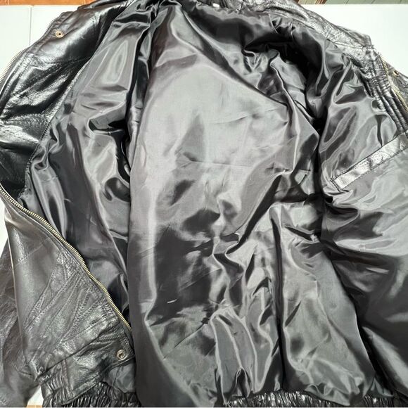 VTG 90’s Patchwork Leather Embroidered United States Air Force Eagle Jacket XL - Picture 13 of 13